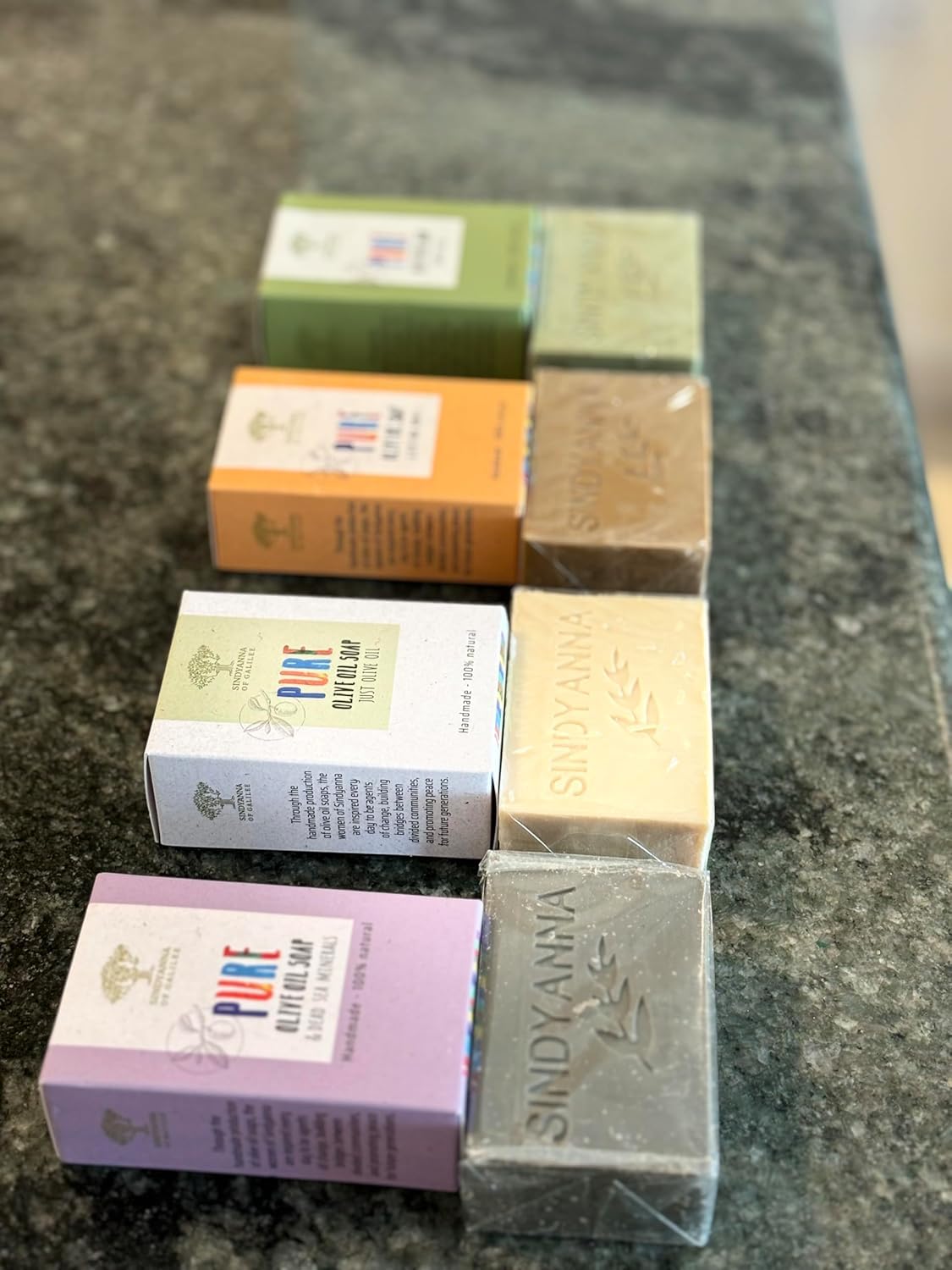 Handmade Bar Soap Set – 6 Natural Scents – Fair Trade Nablus Soap with Extra Virgin Olive Oil – All-Natural, Vegan, Moisturizing, Eco-Friendly Skincare