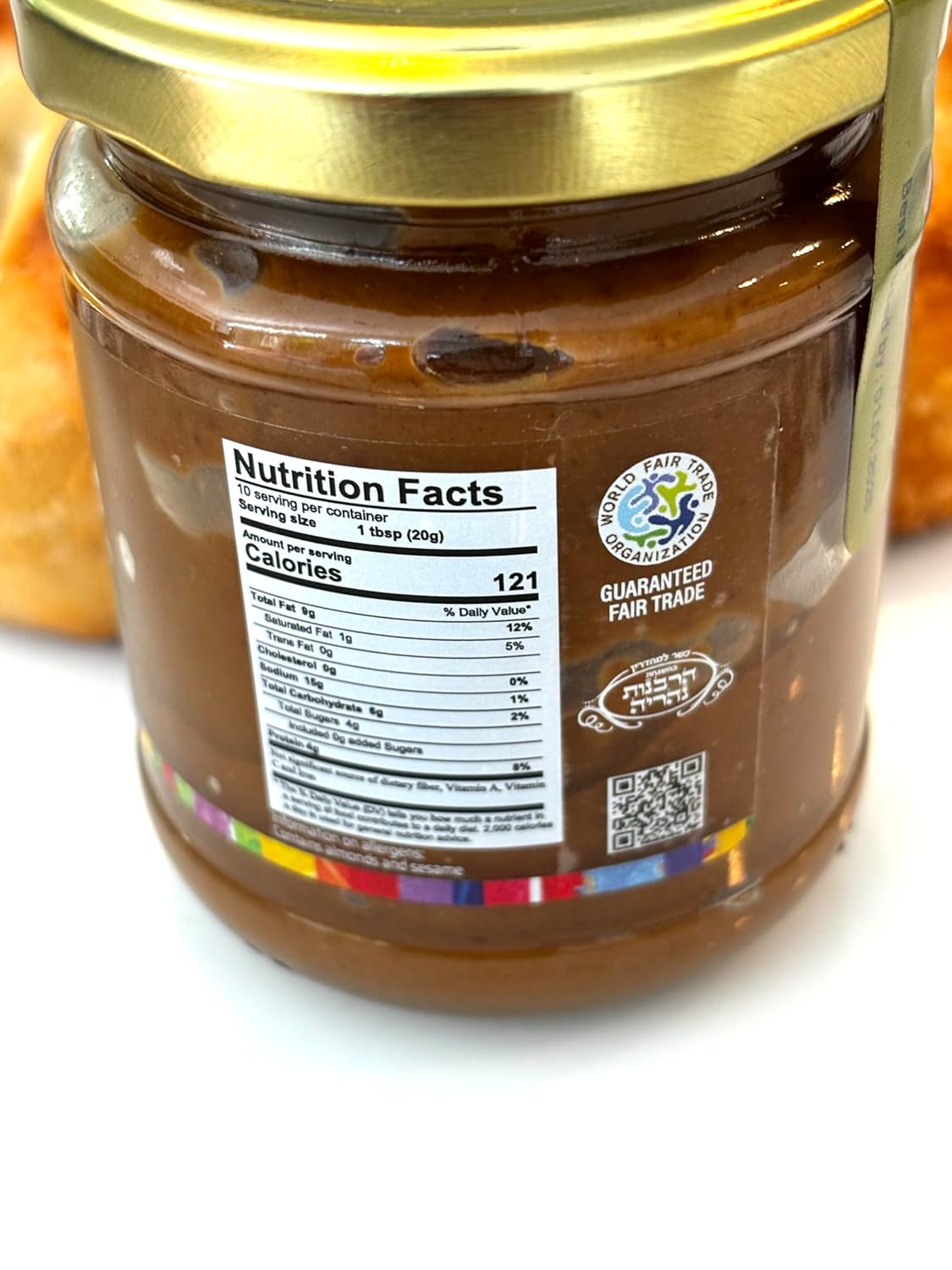 SINDYANNA OF GALILEE Vegan Almond Spread – Natural Spread with Almonds, Sesame, Carob Syrup & Date Honey