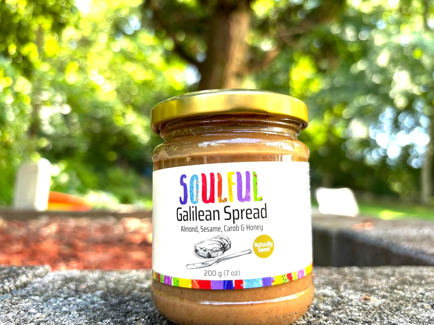 Sindyanna of Galilee Almond Spread – Natural Israeli Spread with Almonds, Sesame, Carob Syrup & Honey