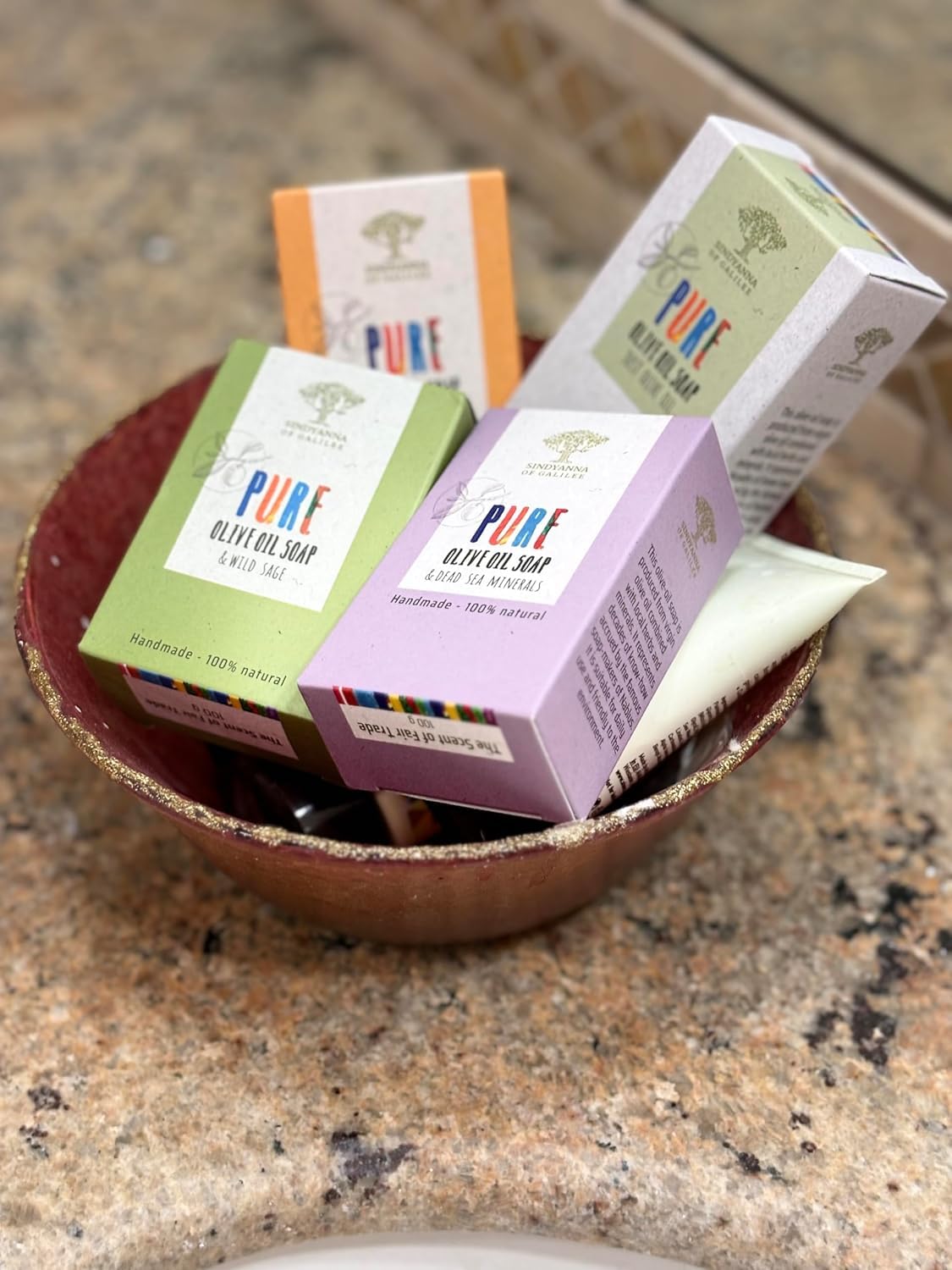 Handmade Bar Soap Set – 6 Natural Scents – Fair Trade Nablus Soap with Extra Virgin Olive Oil – All-Natural, Vegan, Moisturizing, Eco-Friendly Skincare