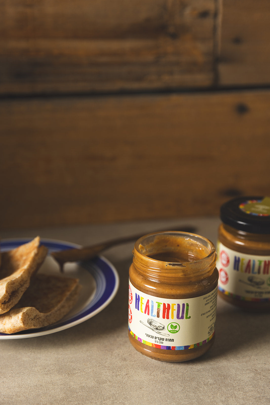 SINDYANNA OF GALILEE Vegan Almond Spread – Natural Spread with Almonds, Sesame, Carob Syrup & Date Honey