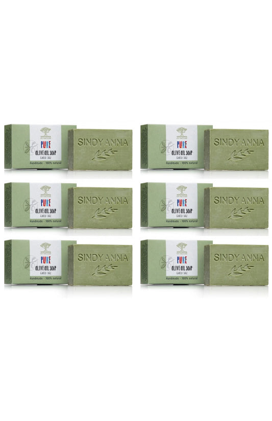 SINDYANNA OF GALILEE All Natural I Made by Hand I Fair Trade I Made with Extra Virgin Olive Oil Bar Soap, Handmade, Natural (6 Pack Soap Set) (Wild Sage)