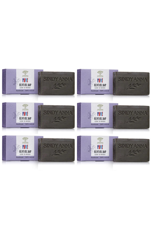 SINDYANNA OF GALILEE All Natural I Made by Hand I Fair Trade I Made with Extra Virgin Olive Oil Bar Soap, Handmade, Natural (6 Pack Soap Set) (Deadsea Mud)