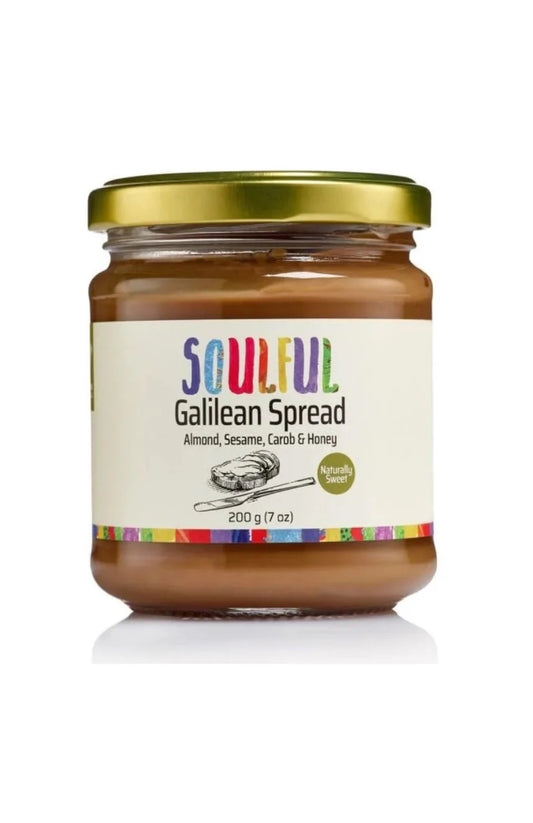 SINDYANNA OF GALILEE Almond Spread – Natural Israeli Spread with Almonds, Sesame, Carob Syrup & Honey