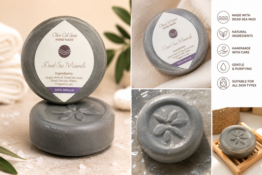 SINDYANNA OF GALILEE All Natural I Made by Hand I Fair Trade I Made with Extra Virgin Olive Oil Bar Soap, Handmade, Natural (6 Pack Soap Set) (Deadsea Mud)